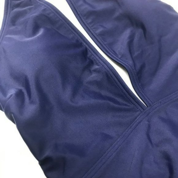 TED BAKER Pikaa Plunging Halter Swimsuit Navy Blue NEW w/Tags Size 6 - Picture 6 of 7